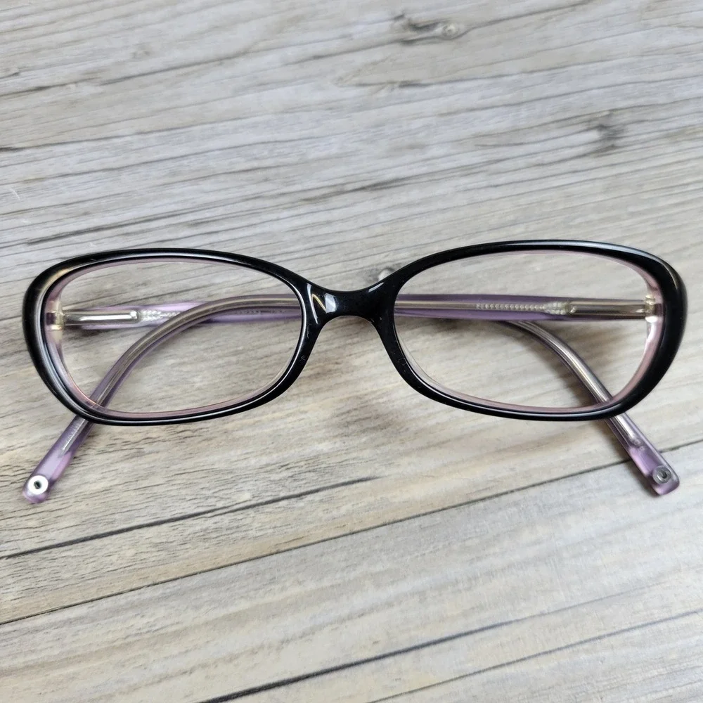 Coach Eyeglasses Holly (504) Black Purple Oval Frames Womens 50-16-135